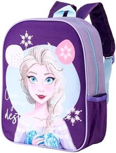 Disney Frozen Kids Childrens Backpack School Rucksack Travel Bag Boys Girls with side mesh pocket, Multicolour, m