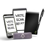 Rocketbook Reusable Digital Notebook - Smart Notepad A6 Black Wirebound Note Book To Do List Pad, Dotted Paper with Frixion Erasable Pen and Wipe, Office Gadget with Rocketbook App Reduce Paper Waste