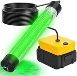 Underwater Fishing Light Compatible for Dewalt 20V/60V Battery, 6000 Lumens Green Fishing Light, IP68 Waterproof Fish Attractor for Boats, Docks, Kayaks (Battery Not Included)