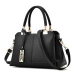SYGA Women's Leather Crossbody Bag, Tote & Shoulder Bag Suitable Gift for a festival,occasion,Birthday (Black)