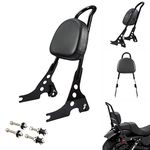 Benlari Passenger Backrest Detachable Sissy Bar Pad Compatible 2004-2023 for Harley Davidson Sportster XL1200 XL883 SuperLow Iron 883 1200 48 Black