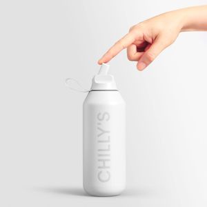 Chilly's Series 2 Flip Water Bottle, 500ml – Blush Pink, Sports Lid, Straw