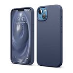 elago Liquid Silicone Full Body Screen Camera Protective, Shockproof, Slim Phone Case With Anti-Scratch Soft Microfiber Lining, 6.1 inch Compatible For iPhone 13 (Jean Indigo)