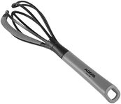 Addis Mixing Whisk non clog with silicone bowl Scoop edge Baking Cake Egg Kitchen Utensil Non Scratch, Black & Grey,518708