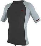 O'Neill Wetsuits mens Premium Skins S/S Rash Guards, Raven/Cool Grey/Cool Grey, Medium US