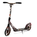 Hurtle Two Wheel Scooter for Teens, Smooth Gliding Kick Scooter for Adults w/Adjustable Height for Ages 8+, Portable All Terrain Scooter w/Carry Straps, Easy to Fold