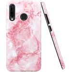 JAHOLAN Huawei P30 lite Case Pink Marble Design Clear Bumper TPU Soft Rubber Silicone Phone Case Compatible with Huawei P30 lite