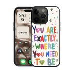 CREFORKIAL Cute Aesthetic Inspirational Quote Phone Case for iPhone 15 Pro, Hard Case for iPhone 15 Pro Slim Protective Phone Cover Shockproof Soft TPU Bumper + Aluminum Hard Back