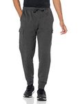 Amazon Essentials Men's Cargo Fleece Jogger Sweatpant, Charcoal Heather, Small