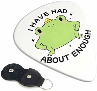 KWSAAHU Guitar Picks-Medium(0.71mm) Guitar Pics Acoustic for Electric Ukulele Bass, Unique Picks 6PCS Bring a Storage Bag Suitable Guitar Players Music Lovers - Kawaii Frog