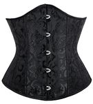 Alivila.Y Fashion Corset Womens Brocade Underbust Boned Corsets Bustier Waist Trainer, Black, XXXXL