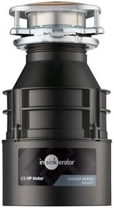 InSinkErator Garbage Disposal, Badger 1, Standard Series, 1/3 HP Continuous Feed, Black, Waterborne Grey Enamel