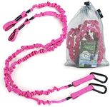 Gradient Fitness 2 Pack Kayak Paddle Leash, 5-8 Feet Stretchable Paddle Strap with Carabiner Secure Leash Lanyard Rope for SUP Kayak Canoe Paddle Fishing Pole Rod (Pink)