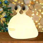 Kabvu Cute Slug Night Light,LED Squishy Silicone Animal Lamp,3 Level Dimmable Touch Sensor Timer for Breastfeeding,Rechargeable Slug Lamp for Bedroom Decor