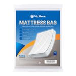 VICMORE King Size Mattress Moving Bag – Waterproof Plastic Mattress Cover, Protector, and Disposal Bag for Moving and Storage; Recyclable Mattress Storage Bag Fits King and Cal King (78" x 100" x 14")