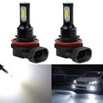 KATUR H11 LED Fog Light Bulbs Extremely Bright 2400 Lumens Max 75W High Power H8 H9 LED for Daytime Running Light DRL or Fog Lights, Xenon White (H11, H8, H9 White)