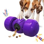 LACCEN Interactive Dog Toy, Rolling Dog Treat Dispenser Slow Feeder, Funny Giggle Dog Puzzle Toy, Reduce Boredom Improve IQ, Dog Treat Toys for Boredom Medium Large Dogs (Purple)