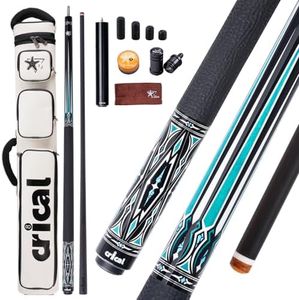 CRICAL Carbon Fiber Pool Cue Stick, Professional Low Deflection Pool Cue with Pro Taper Shaft, 12.5mm Tip, Tournament Level Billiard Cue