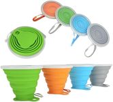 Collapsible Cup - Portable Silicone Foldable Cup With Lids - Colorful Expandable Folding Cup For Travel, Camping, Hiking, Survival, Car, Picnic, Beach, Holiday Vacation, Outdoor Sport [7.10oz](4 pack)
