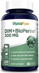 DIM 200mg 200 caps (Non-GMO & Gluten Free) Diindolylmethane, Support Estrogen Metabolism & Balance, Plus Menopause Relief, PCOS, Hormonal Acne