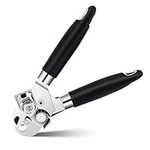 Beowanzk Can Opener, 3-in-1Manual Tin Openers That Work,Jar Openers for Arthritis Hands,Weak Hands Multifunctional Rotary Cutting Stainless Steel Black Multi Use Camping Smooth Edge Can Openers