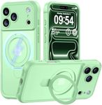MOCCA Design for iPhone 17 Pro Max Case, Compatible with Magsafe [Premium Invisible Magnetic Ring Stand] [Military Drop Protection] Full Camera Guard Translucent Matte Slim Phone Cover,Matcha Green