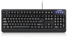 Perixx PERIBOARD-517, Water Proof Keyboard - SGS Certified IP 65 Level - Fit with Medical and Industrial Environment - Black - US English Layout