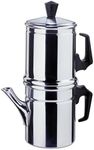 Ilsa Aluminum Neapolitan 1 Cup Moka Coffee Pots and Seals, Silver