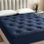 Hansleep Memory Foam Mattress Topper Full, Cooling Mattress Topper Full Size with Deep Pocket, Breathable Pillow Top Mattress Pad Cover for Double Bed, 54x75 Inches，Charcoal