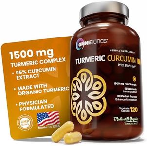 Organic Turmeric Curcumin Extract Supplement 1500mg with BioPerine and 95% Curcuminoids Extract – Turmeric and Black Pepper Supplement Extract (10mg) - Turmeric Capsules - 120 Vegetarian Capsules