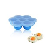 YMPEKA Egg Bite Maker Silicone Air Fryer Egg bite Mold for Instant Pot & Air Fryer Egg Bite Mold for Cooking-egg bites silicone mold with Lid-BLUE