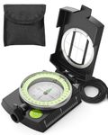 Sportneer Compass: Compass Hiking with Lanyard and Carrying Case Luminous Compasses Waterproof Shakeproof Boy Scout Compasses for Navigation Backpacking Camping Exploring, Survival Gifts for Kids