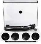 1 by ONE All-in-One Record Player with Wireless Input, High Fidelity Belt Drive Turntable with Built-in Speakers, Magnetic Cartridge AT-3600L, Built-in Preamp, Piano Lacquer White