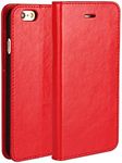 SunYoo for iPhone 5 5S SE 2016 Wallet Case with Card Holders Men Women étui Coque for iPhone SE2016 Porte Feuille Carte Pour Homme Femmes Leather Cover for iPhone5 iPhone 5S Red