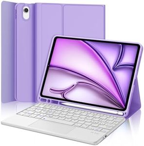 JADEMALL Tastiera con Trackpad per iPad Air 6th 11" M2 2024, Italiano ‎QWERTY Tastiera Bluetooth Staccabile con Touchpad per iPad Air 11 2024, Viola