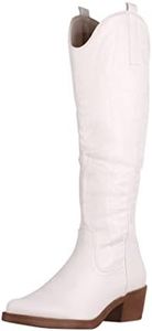 Elara Bottes Femme Bottes Cowboy Chunkyrayan F1225 White-38