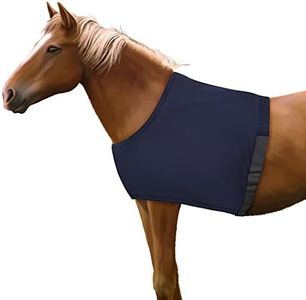 Horse Shoulder Guard, High Elastic Spandex Fabric Horse Vest - Anti-Rub Bib - Navy Blue(Size L)