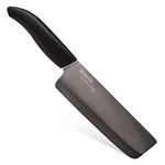 Kyocera Revolution Series 6-Inch Nakiri Vegetable Cleaver, Black Blade