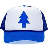 QOHNK New Unisex Curved Blue Pine Tree Dipper Gravity Falls Cartoon Mesh Hat Cap Trucker Baseball Hat, Blue, 6