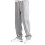 Mens Casual Jogging Bottoms Pants Open Hem Solid Baggy Lightweight Cotton Gym Sports Yoga Running Sweatpants Grey