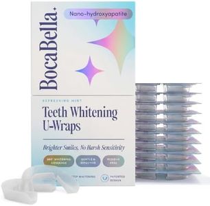 Boca Bella Teeth Whitening U-Wraps – 10 Treatments – 15% Hydrogen Peroxide, Enamel-Safe, No Harsh Sensitivity – Patented Strip Design with Aloe, Calendula & Peppermint – Fast, Even Whitening