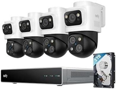 eufy 4K NVR Security Camera System S4 Max, PoE Wired, 16 MP Triple Lens Bullet-PTZ Cam, 360° PTZ, 8× Auto Zoom, Smart Video Search, Cross-Cam Tracking, 24/7 Recording, 2TB HDD