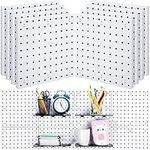 8 Sets Pegboard Wall Mount Display Pegboard White Plastic Garage Pegboard Wall Organizer Pegboard Panel Kit Installation Accessories for Kitchen Living Room Office No Drilling to Wall 10 x 10 Inches