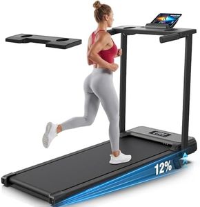 FUNMILY Incline Walking Pad Treadmill with Handle Bar, Folding Treadmills for Home Small, 3.5HP Portable Treadmill with Desk, 350 lbs Weight Capacity, Walking Pad with Remote Control and LED Display