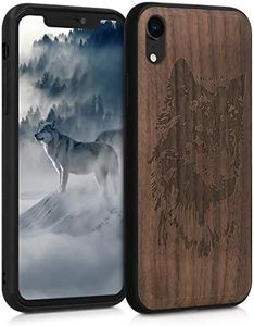 kwmobile Housse Compatible avec Apple iPhone XR Coque - Étui de Protection Rigide Antichoc avec Cadre en TPU - Marron-Brun foncé