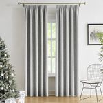 WEST LAKE Full Blackout Curtains Pencil Pleat Thermal Curtains with Solid Colour Energy Saving Drape for Bedroom, Gray, 56 x 90 Inch, 2 Panels