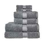 Christy Renaissance 6 Piece Towel Set | Ash Grey | 100% Egyptian Cotton | Luxuriously Soft and Super Absorbent | 675 GSM | 2 Bath Towels 2 Hand Towels 2 Face Cloths