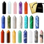 XIANNVXI 20 Pcs Healing Crystals Set Crystals Gemstones Wands Bulk Reiki Crystal Gifts Polished Stones Crystal Points for Beginners Collection Meditation