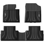 3W Floor Mats Compatible for Hyundai Santa Fe 2021 2022 2023 5 Seat (Not for Hybrid), TPE All Weather Custom Fit Car Accessories Car Floor Liners 1st & 2nd Row, Black