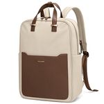 Women Splicing Laptop Backpack Stylish College Work Bag Travel Business Backpacks Fits 14 Inch Notebook,Apricot Brown